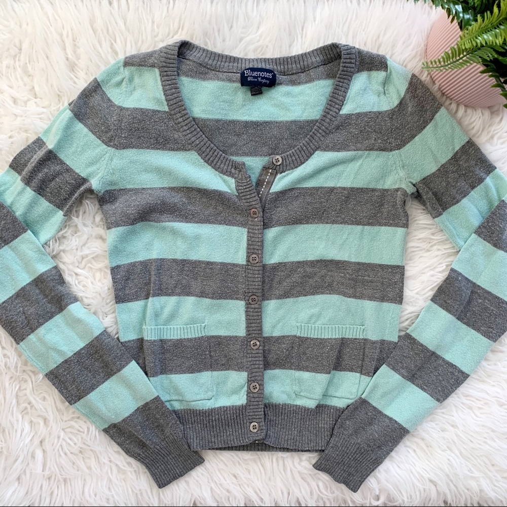 Bluenotes striped thin cardigan